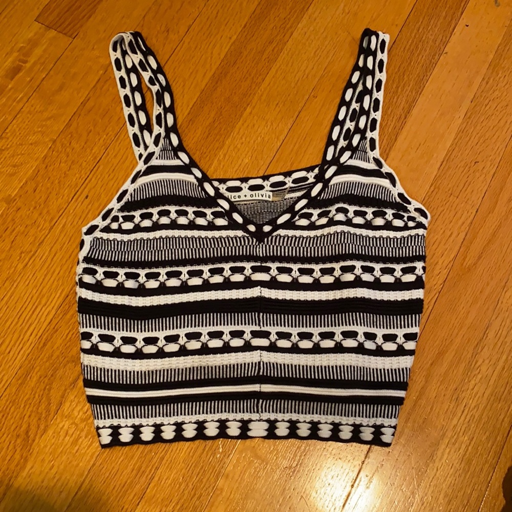 ALICE AND OLIVIA JACQUARD TOP
